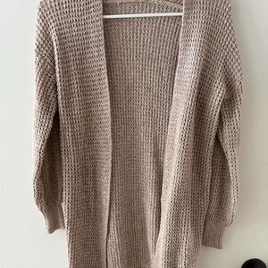 SHEIN Taupe Open-Front Cardigan